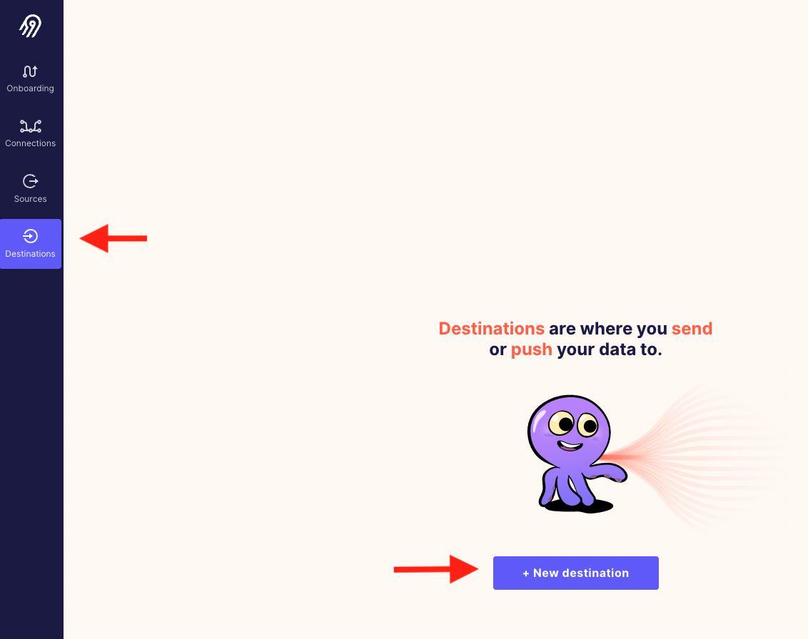 Добавление приёмника в Airbyte